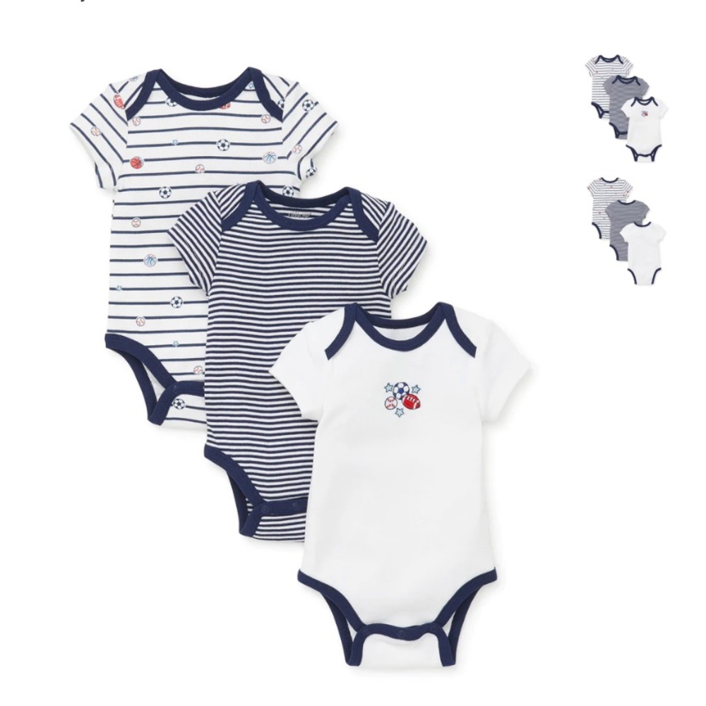 Little me, Sports Star 3-Pack Bodysuits, 3-6 months